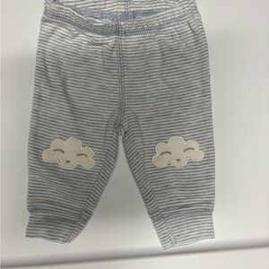 Carter's Light Gray and White Striped Newborn Onesie